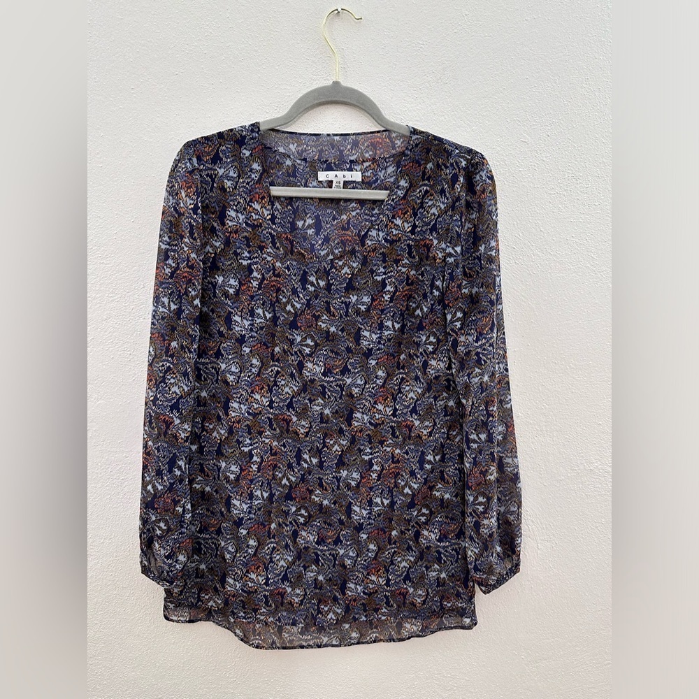 CaBI Tapestry Double Layer Blouse Size XS